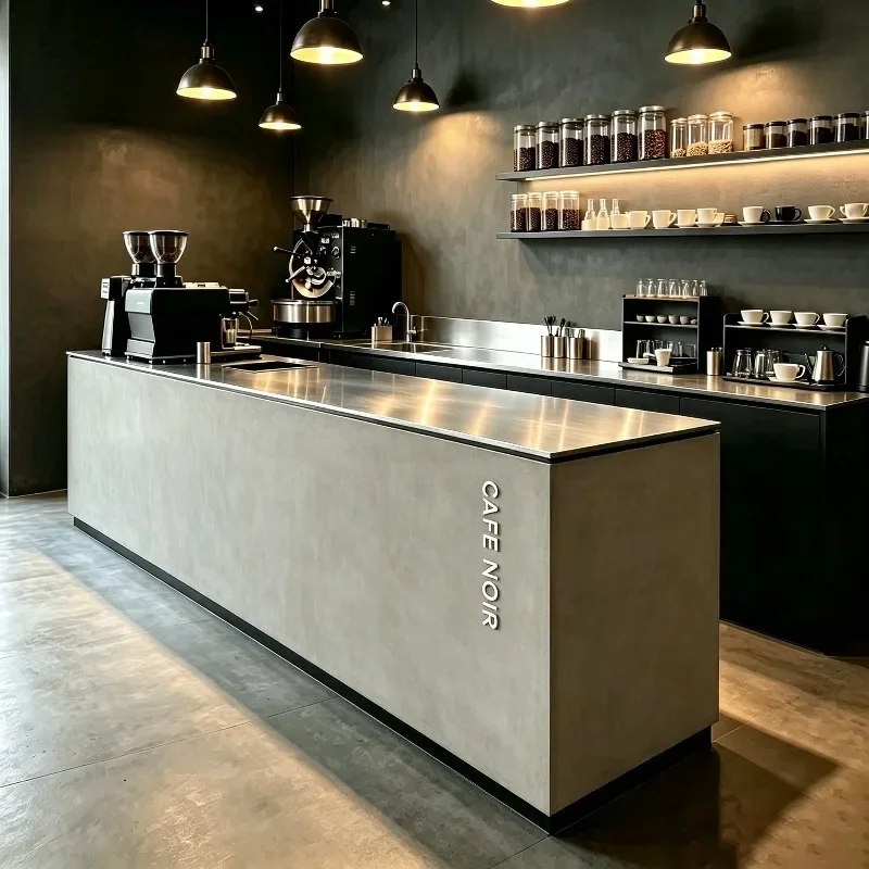 #Custom industrial wind bar dining coffee shop checkout page gym hotel front desk florist stainless steel console