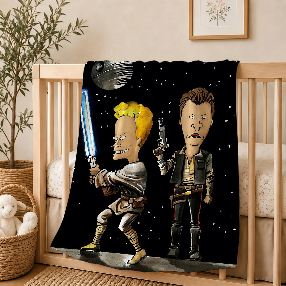 Cartoon B-Beavis B-ButtHead Blanket For Soft Warm Knee For Bedroom Living Room Bed Sofa Camping Picnic Office Gift