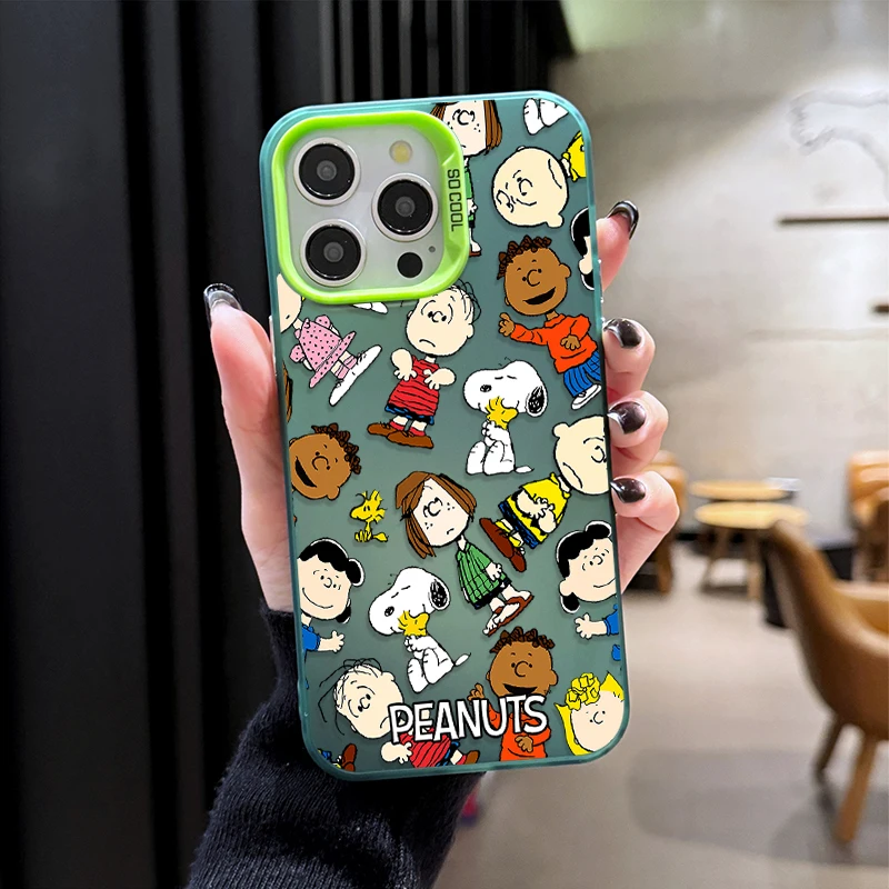Anime Snoopy Cartoon Sticker Style Phone Case for Xiaomi Redmi Note 15 14 13 12 10 9 Pro Plus 4G 5G 12S 11S 10S  9S Matte Cover view 4