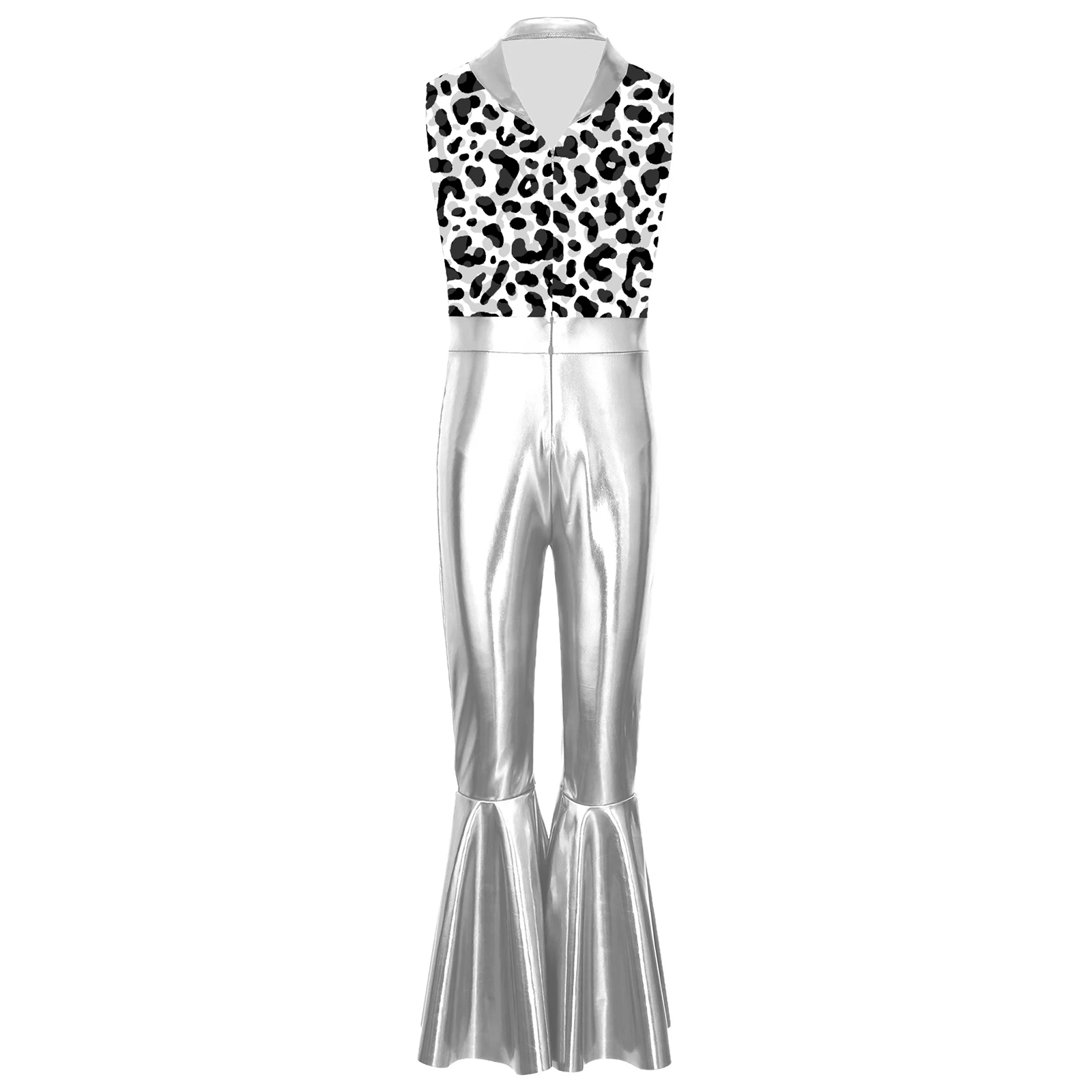 

Kids Boys Fashion Disco Party Jazz Waltz Dance Performance Bodysuits Long Flare Pants Metallic Hippies Stage Dance Outfits
