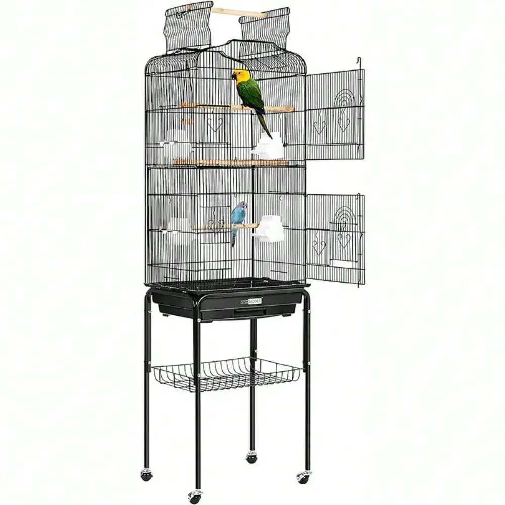 

64 Inch Bird Cage w/ Play Top & Rolling Stand Parrots Conures Lovebird Cockatiel