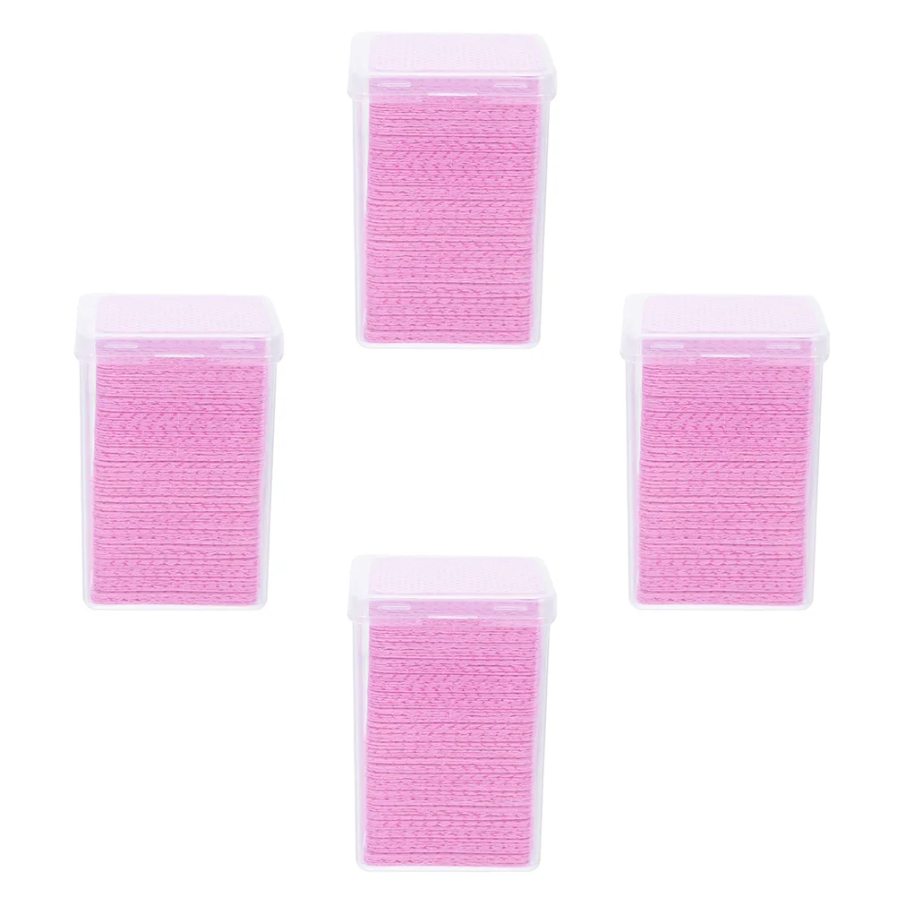 4 Boxes Eyelash Glue Cleaning Bottle Wipes Residue Remover Makeup Mascara Pad Wiper Non-woven Fabric Baby Nail