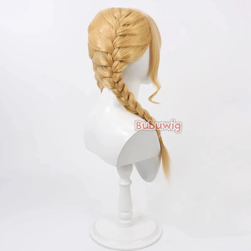 Bubuwig pelo sintético Fujita Kotone pelucas de Cosplay Gakuen Idolmaster Fujita Kotone 50cm de largo peluca trenzada rubia resistente al calor