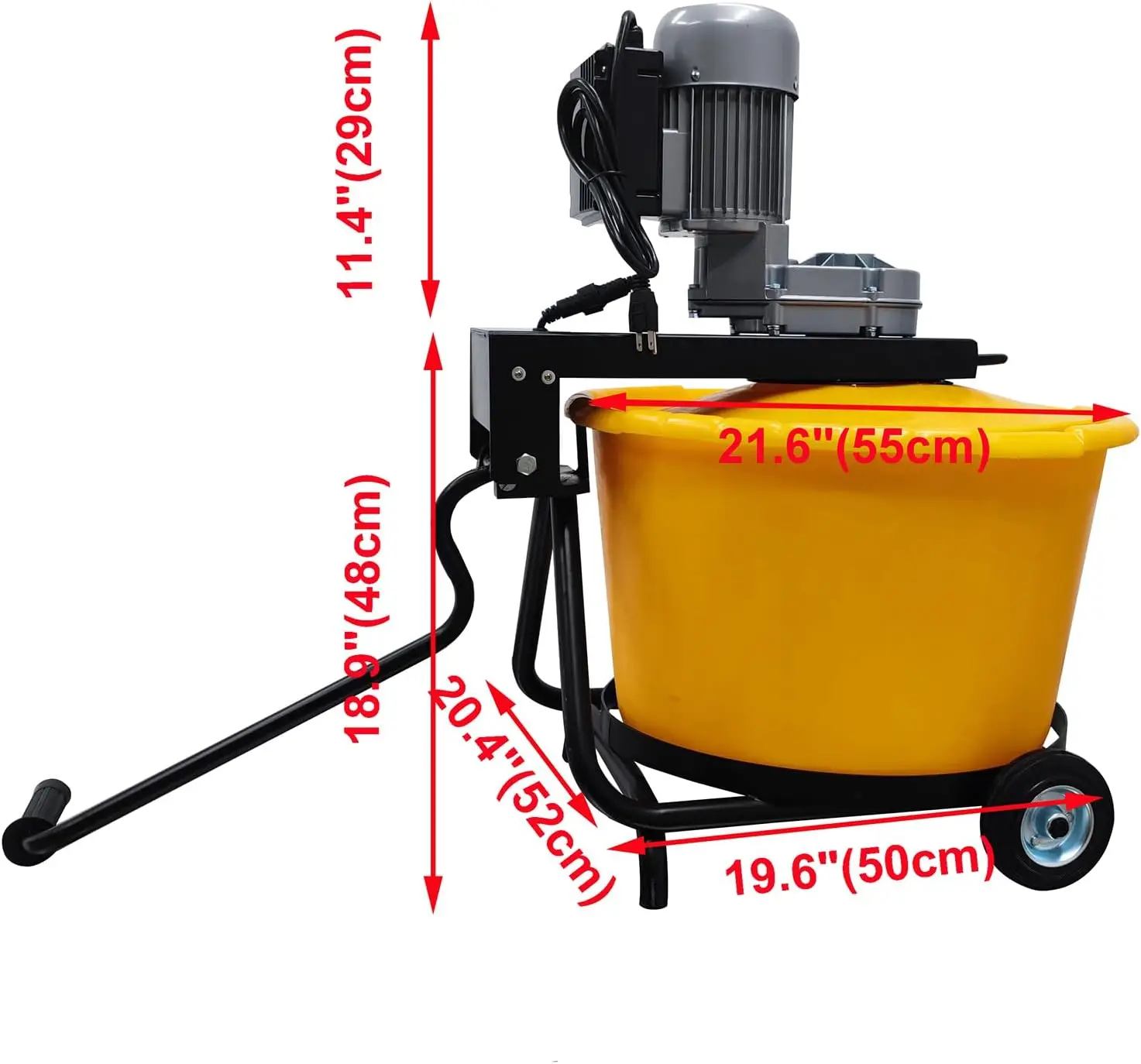 2.3 Cu.Ft Electric Concrete Mixer Portable Cement Mixing Machine Concrete Mortar Cement Mixer With Wheels For Cement Sand Rack