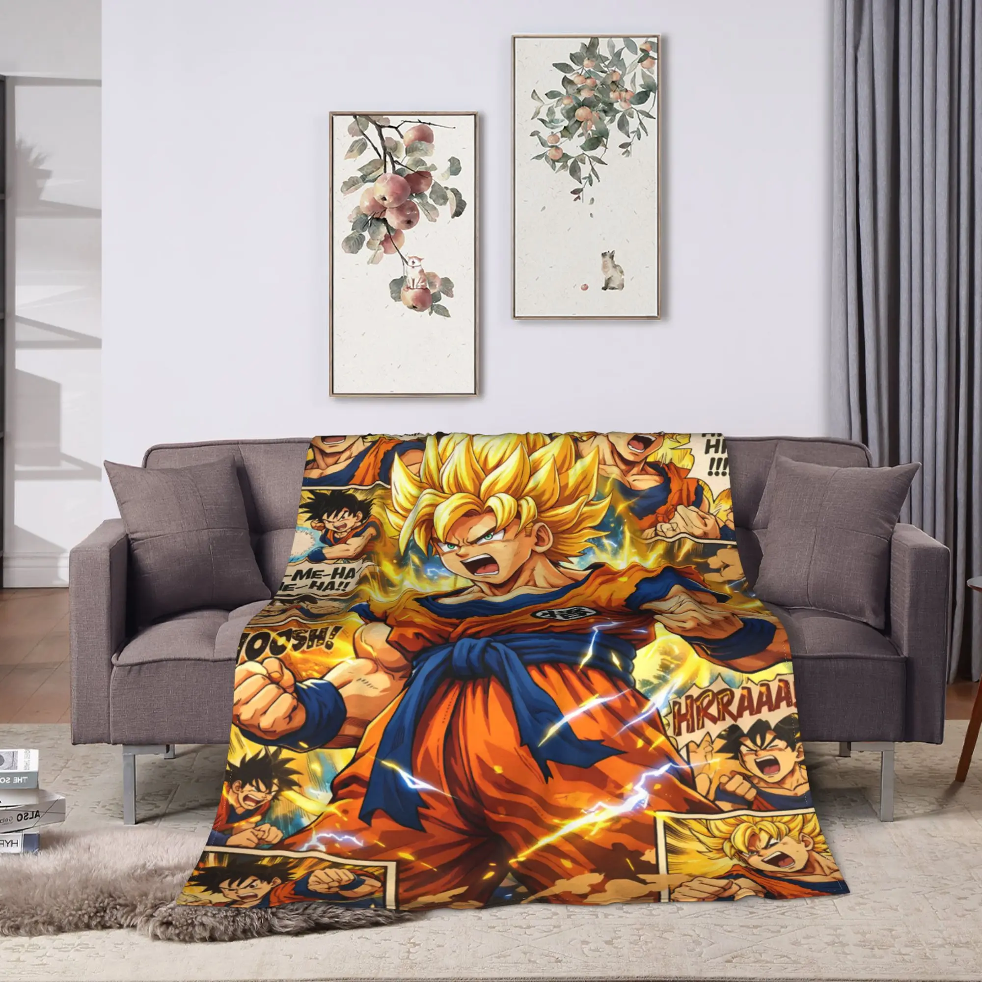 Black & White Super Saiyan D-Dragon B-Ball Blankets Quality Warm  Throw Blanket Winter Children Bedroom Print Bedspread