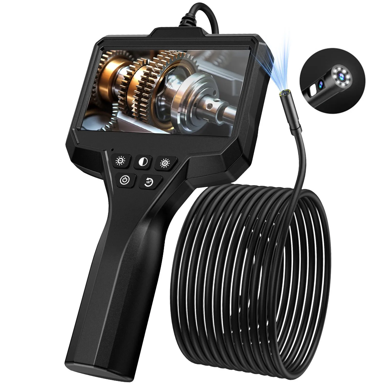 4.3Inch IPS Screen  8mm  2MP 1080P Dual Lens  Handheld Endoscope CMOS Borescope Inspection Otoscope Camera Digital Microscope