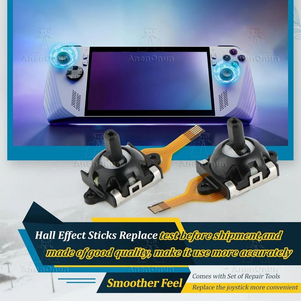 ROG Ally/GPD WIN3-Joystick à Effet Hall, Capteur Magnétique Sans Dérive, Kit de Réparation et de Remplacement, Accessoires Analogiques 3D