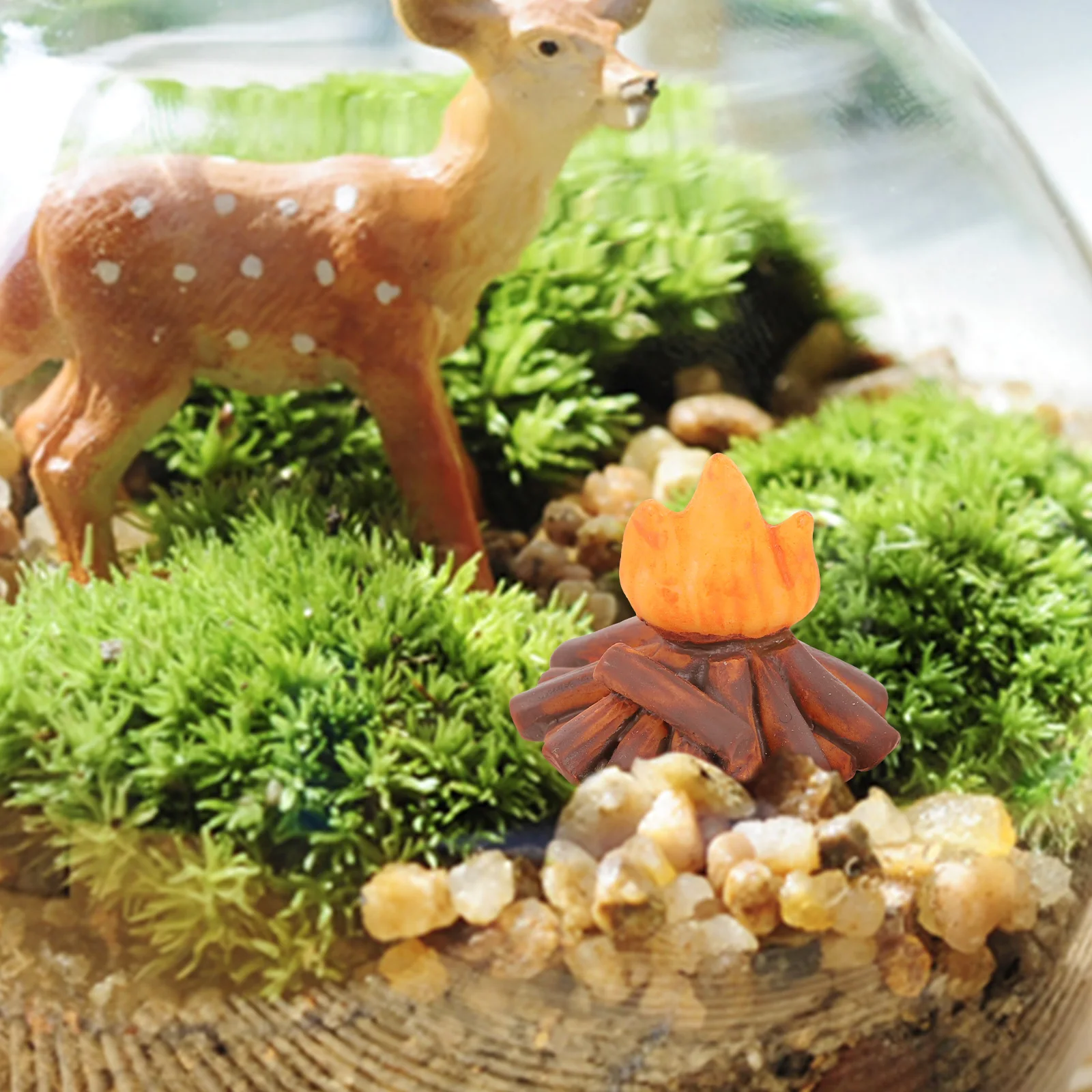 

2pcs Bonfire Resin Dollhouse Accessories Toy Campfire Decor Fake Fire Pit Kids Educational Miniature Bonfire Gifts