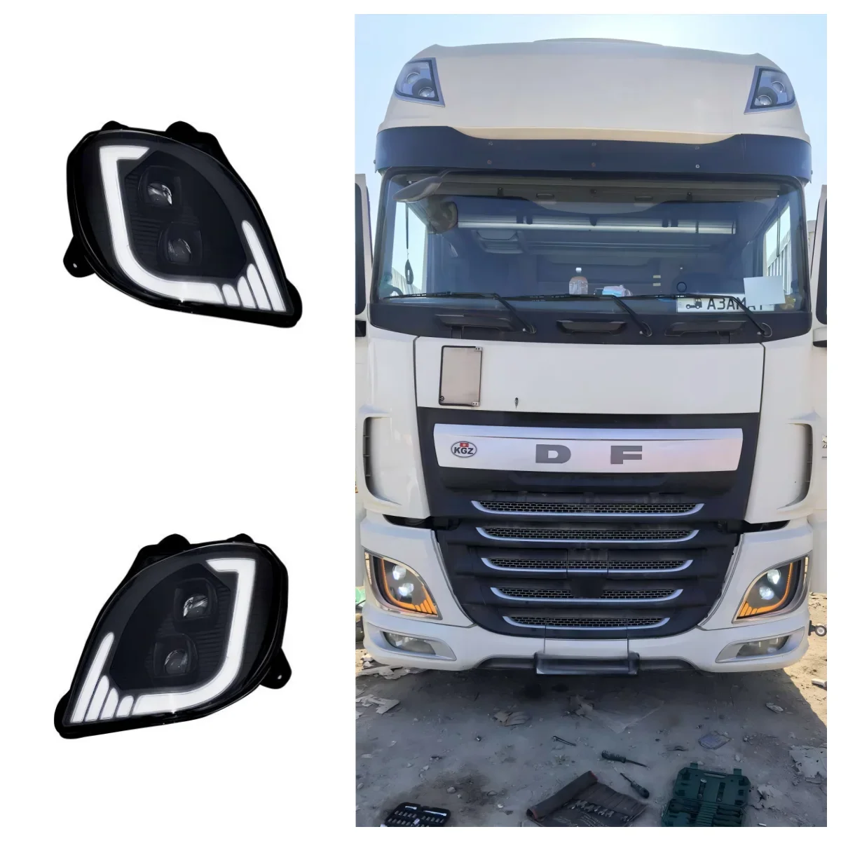 1Pcs 24V Full led lorry headlight Fit For DAF XF106 CF106 116 510 Euro truck 1835879/875 / 1835878/874