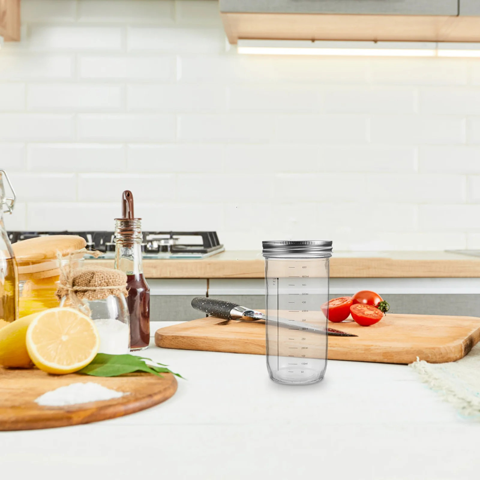 

Glass Fermentation Jar Airtight Seal 730Ml Clear Wide Mouth Jar for Pickles Chili Sauce Jam Making Kitchen Storage Container