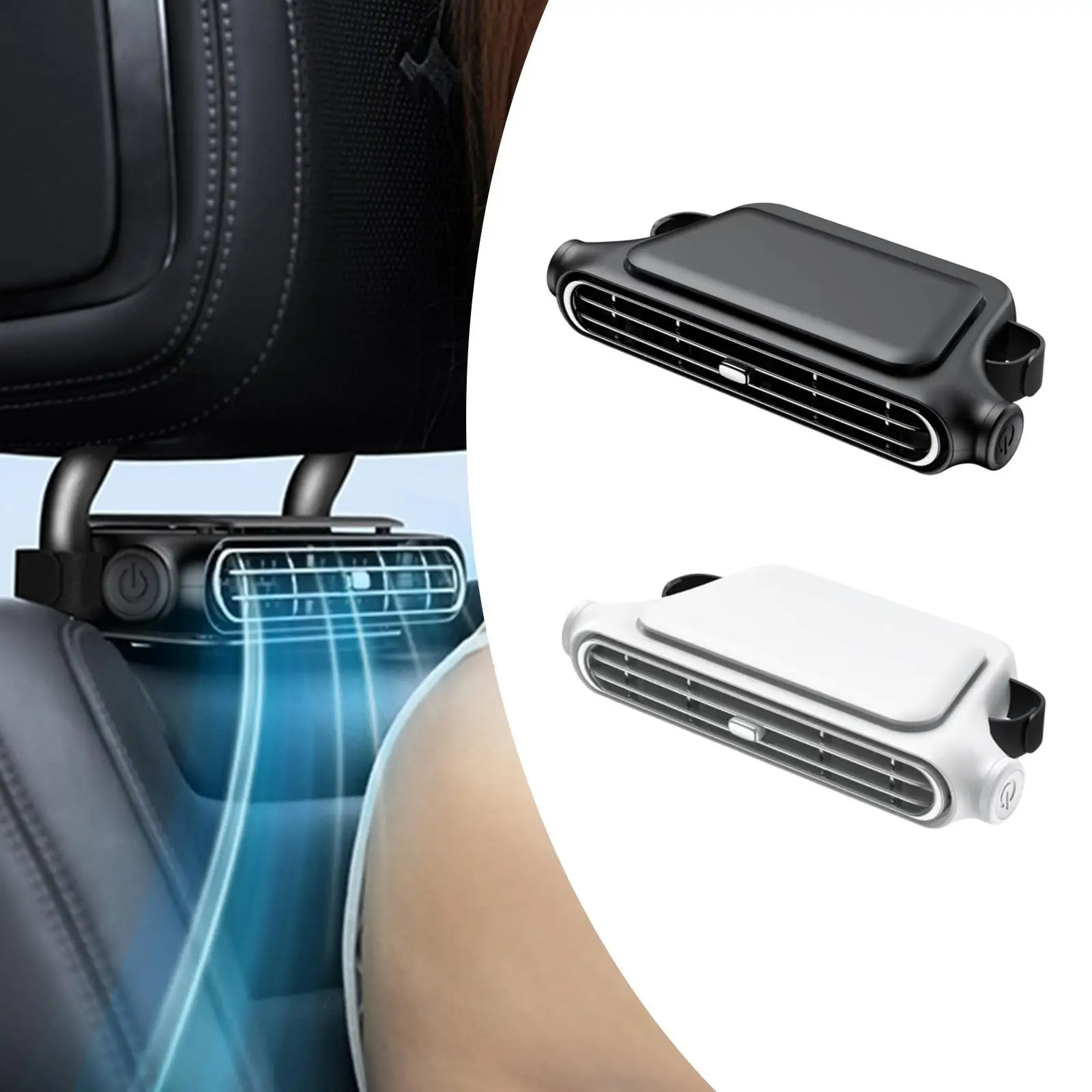 

Автомобильный вентилятор сиденья для заднего сиденья USB Экономия места Электрический вентилятор циркуляции воздуха 3-скоростной для гольф-каров Путешествие внедорожника Автомобильный уличный