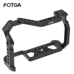 FOTGA CNC Aluminum DSLR Camera Cage Kit Extension Frame Cold Shoe for Canon R5 R6 R5C DSLR Camera with Cold Record Holder Camera