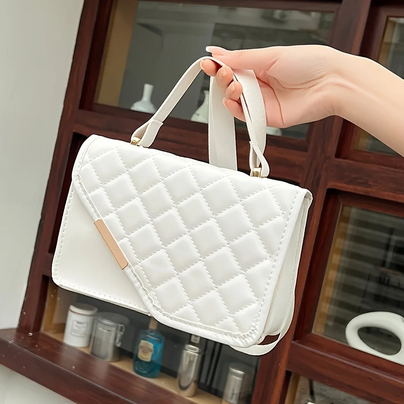 New Women Embroidered Rhombus Square Bag Casual Versatile Handbag Shoulder Crossbody Phone Bag For Daily Outdoor Travel