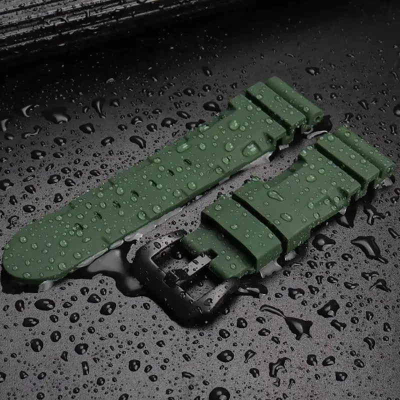 Green Orange Black Blue watch band Silicone Rubber Watchband men\'s 22mm 24mm For Panerai 111 441 386 Sport Soft Strap Free tools