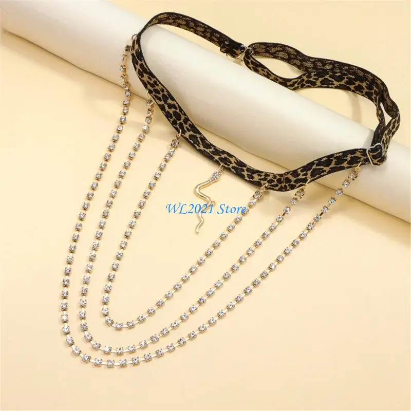 سلسلة رباط نسائية G5GC سلسلة مرنة للساق سلسلة فخذ النمر الرائعة مع سحر الأفعى #4