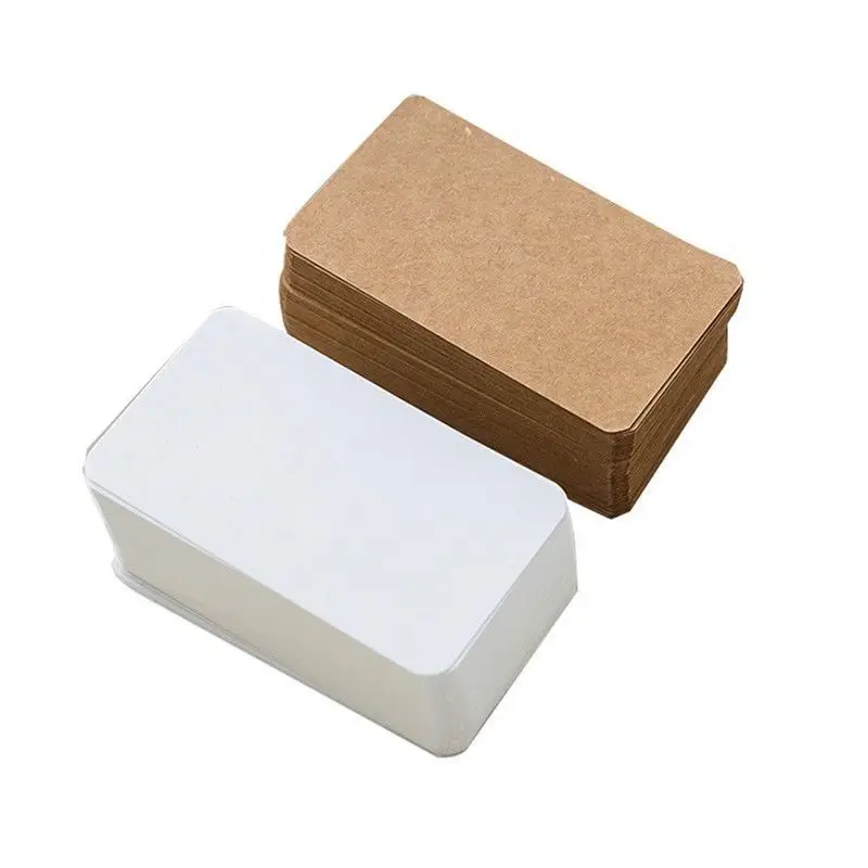 200Pcs Blank Color Small Cards Diy Solid Color Kraft Word Card Black Mini Cardboard Postcard Handwritten Menu Notecard