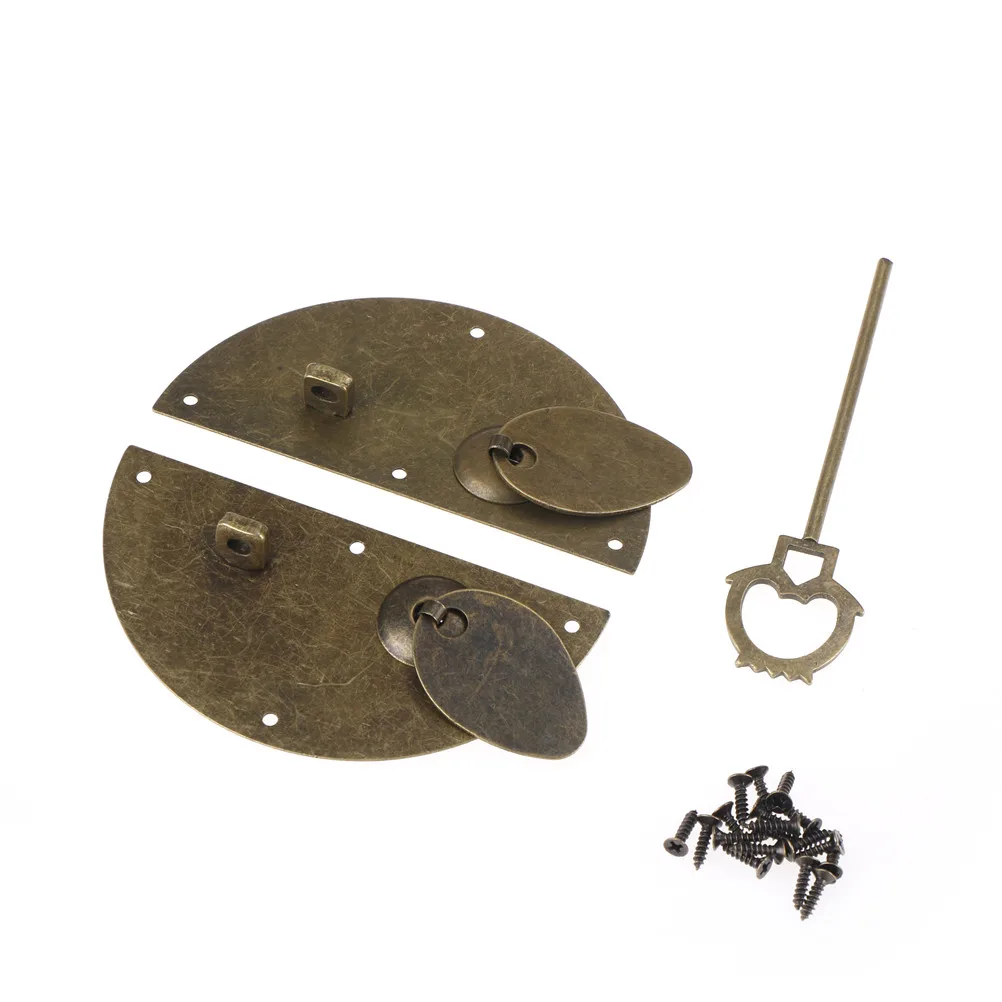 1PCS  Furniture Hardware Pull Vintage Lock Catch  Chinese Style Iron Door Knocking KnockerFor Cabinet Cupboard Drawer
