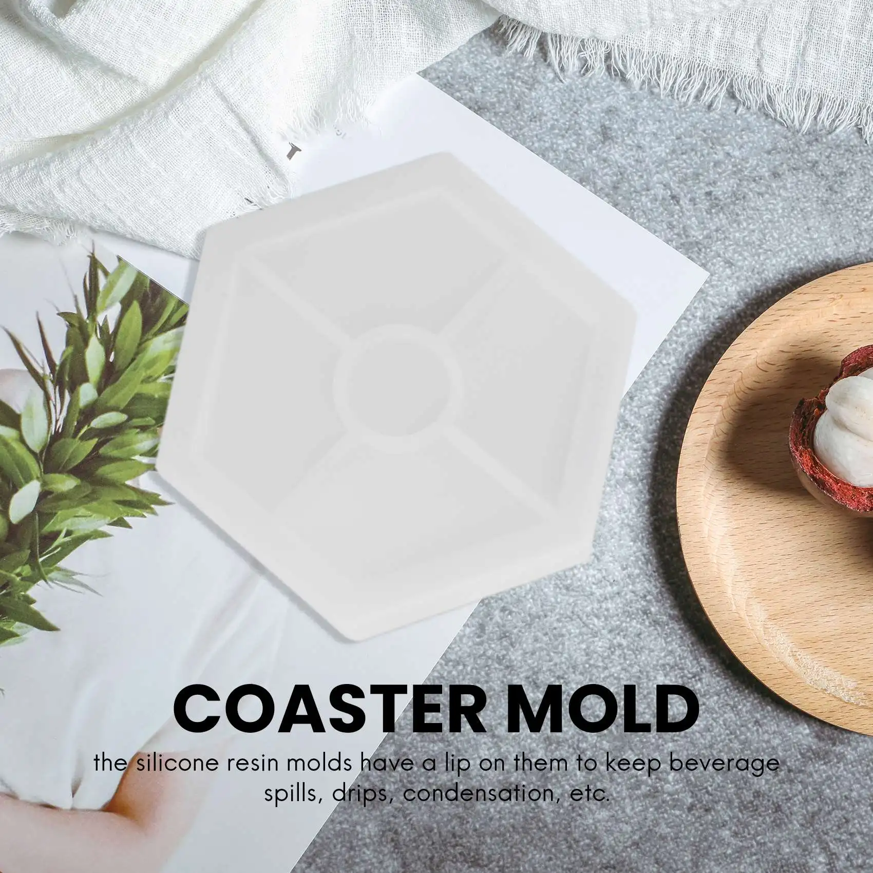

BHTS-8 Pack Hexagon Silicone Coaster Molds Silicone Resin Mold, Epoxy Molds For Casting With Resin, Concrete, Cement
