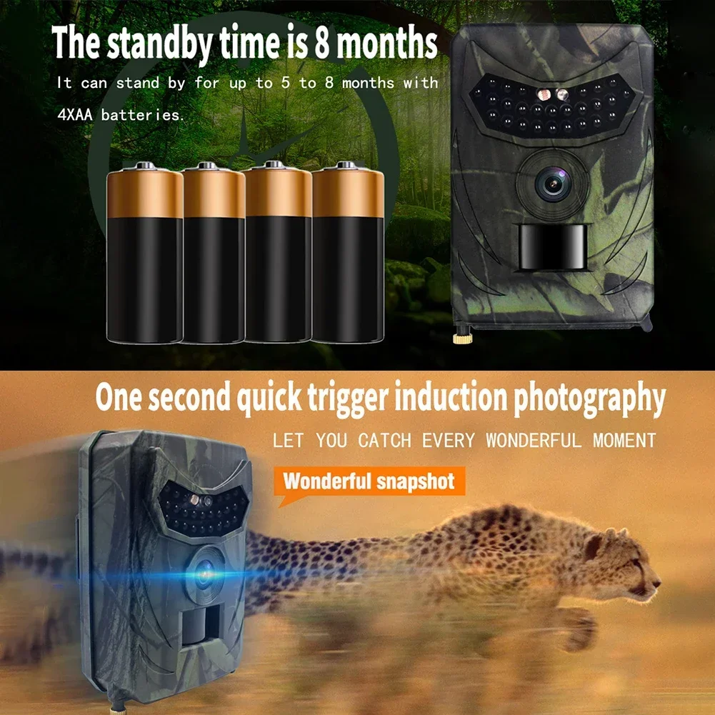 16MP 1080P PR100 Outdoor Hunting Trail Camera Infrared Night Vision Wildlife Cam Track Motion Activated Photo Trap Waterproof