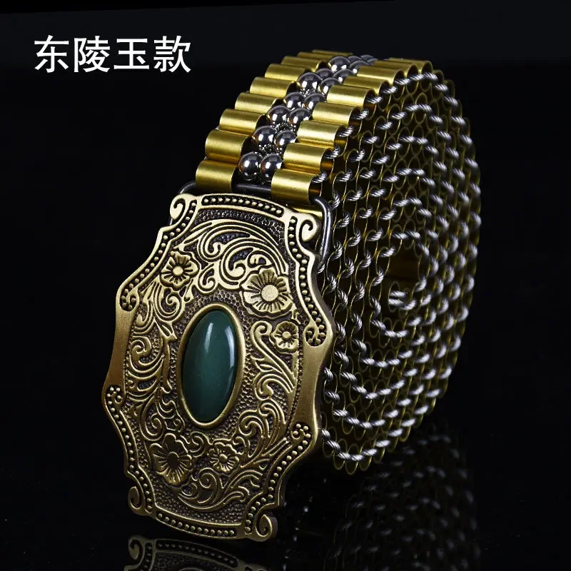 Men's Luxury Copper Dragon Buckle Metal Belt Stainless Steel Ball Belt Special High-grade Self-defense Eagle Tiger Buckle P26