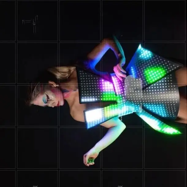 

Светодиодный наряд для выступлений, красочное платье gogo, женское интерактивное платье для ночного клуба для девочек, DS-наряд