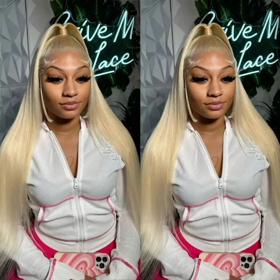 613 Honey Blonde Straight Brazilian Human Hair Wigs For Women 13x4 13x6 HD Transparent Lace Front Pre Plucked Easy To Style Daily Wear Lace Frontal Wig 250% Density