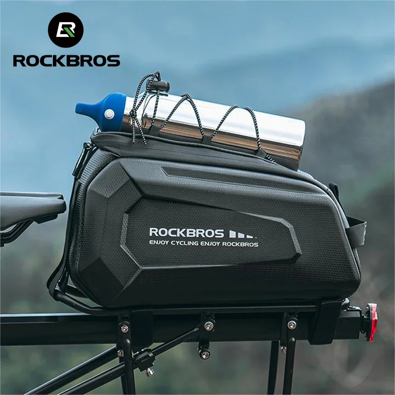 

ROCKBROS Rear Seat Bag Waterproof Back Rack Large Capacity Trunk 9L Cycling Seat Tail Rear Pouch Bag Durable Motorcycle Bag