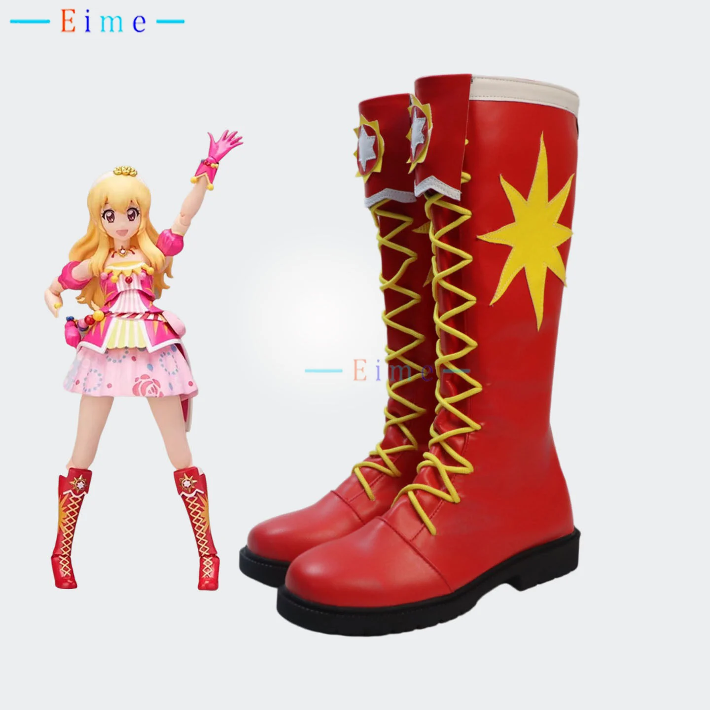 

Красные ботинки Idol Hoshimiya Ichigo, обувь для косплея в стиле аниме, карнавальные ботинки на Хэллоуин, обувь большого размера из искусственной кожи на заказ