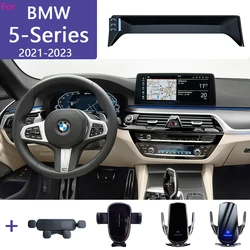 For BMW 5 Series G30 2021-2023 Car Phone Holder Multimedia Screen Fixed Base 15W Wireless Charging Stand Car Mobile Phone Mounts