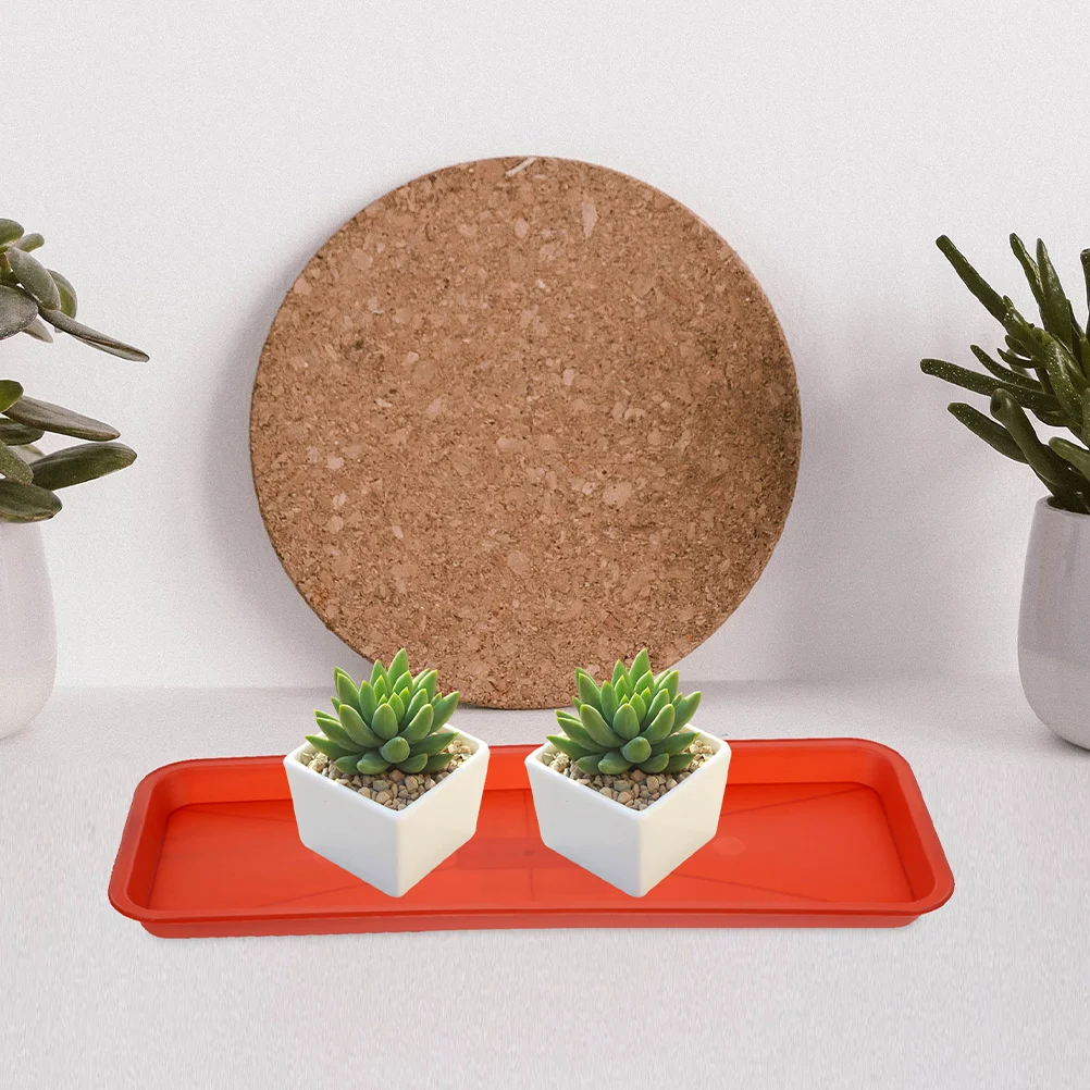 5 قطعة صينية بلاستيكية بني فاتح قاعدة مستطيلة للنباتات بالتنقيط المياه الماسك زارع الصحن تحت وعاء حماية حديقة داخلي