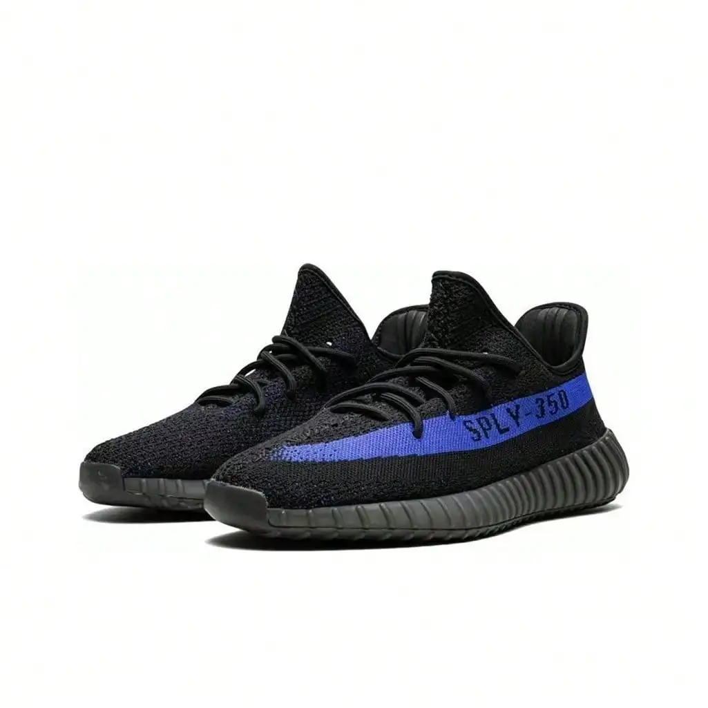 Adidas Originals Yeezy Boost 350 V2 Dazzling Blue Running Shoes Unisex Black/Blue GY7164 view 2