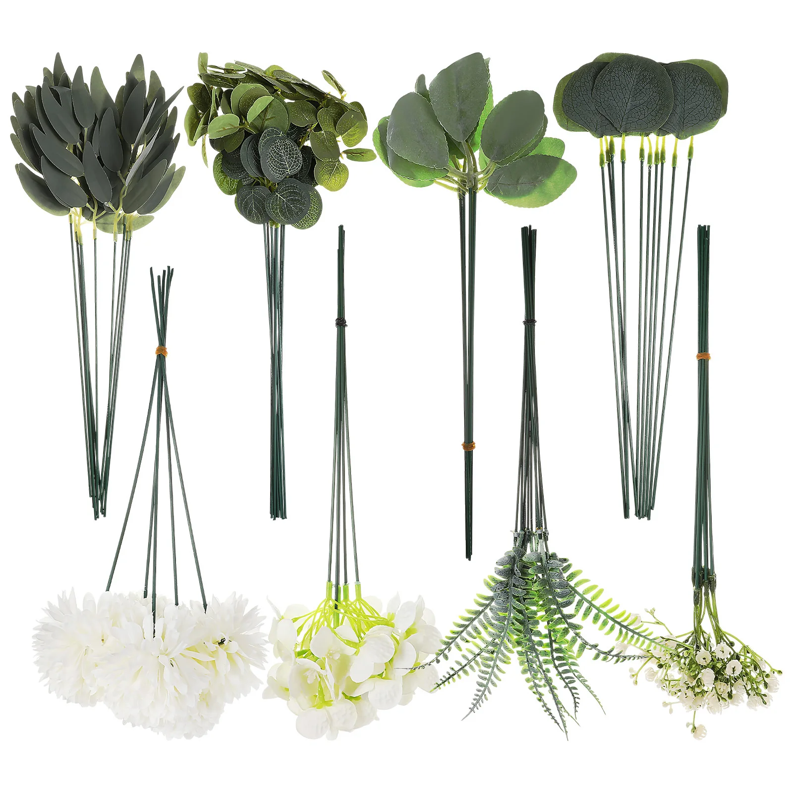 

65Pcs Artificial Greenery Set Faux Leaves Stems for Wedding Table Decoration DIY Floral Arrangements Bouquets Home Office Decor