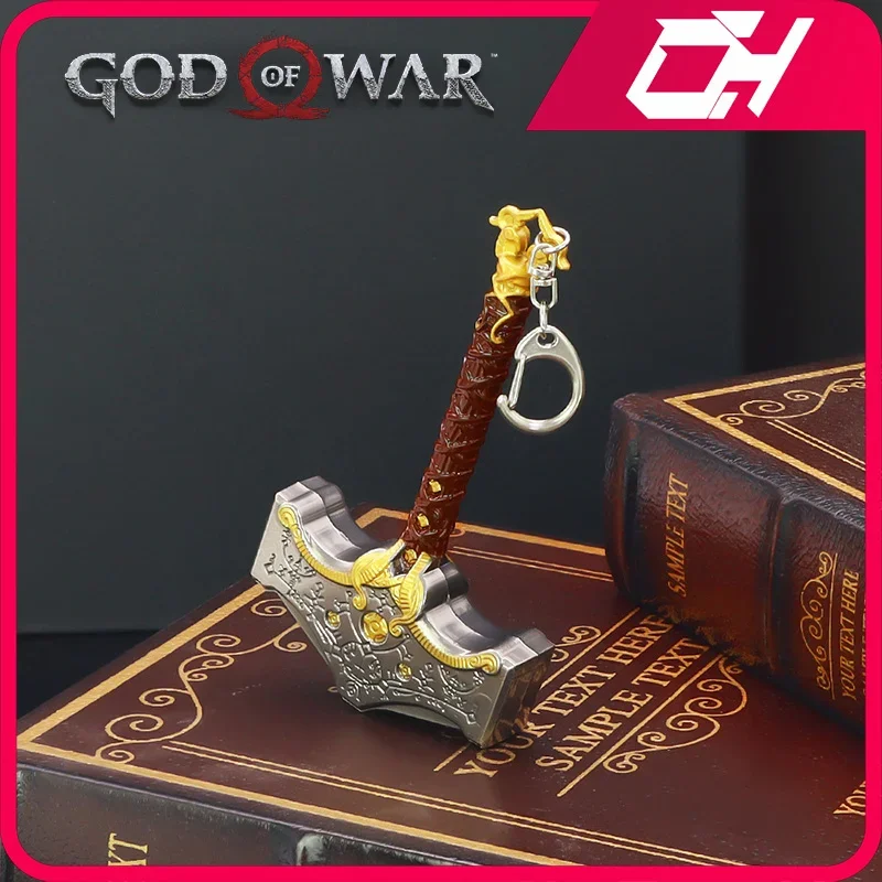 The Hammer of Thor Sword Model Keychain for Boys, Periferia de Jogo, God of War, Material Metálico, Brinquedos de Arma, 13cm, Presentes de Jogo