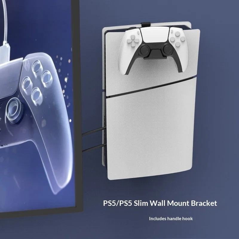 Wall Mount Bracket - Metal Stand To Improve Airflow & Prevent Overheating, Space Saver with Cable Management for PS5/Slim/Pro