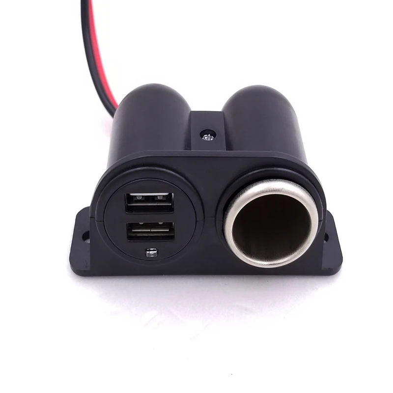 1PCS DC 5V 3.1A Dual USB Car Charger Socket Built‑in Cigarette Lighter Multi Plug Adapter For Car Camper