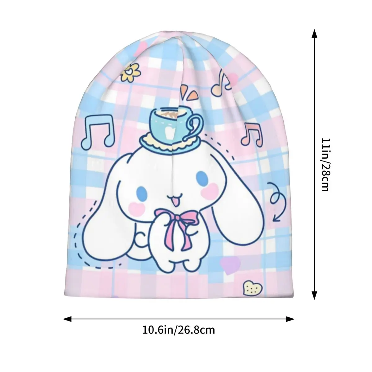 Kawaii سينامورول Skullies قبعة حريمي سانريو لطيف الكرتون Vintage الرجال النساء في الهواء الطلق قبعات الدافئة رئيس التفاف بونيه القبعات #2