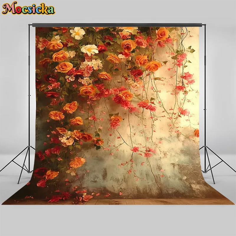 Абстрактное искусство фон для фотосъемки в стиле бохо красочные цветы украшения женский портрет новорожденного фоны студийный реквизит