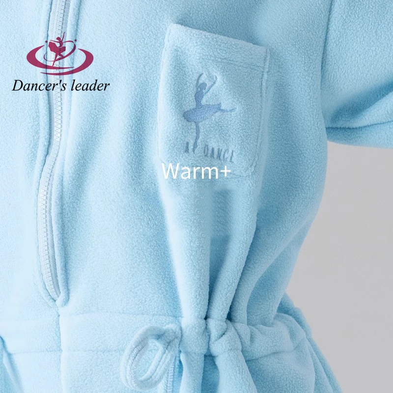 Ballet Winter Warm Up Clothes, Warm Up With Fleece and Practice Clothes, Shaken Fleece Thick Zipper Tied Dance Clothes, Jumpsuit