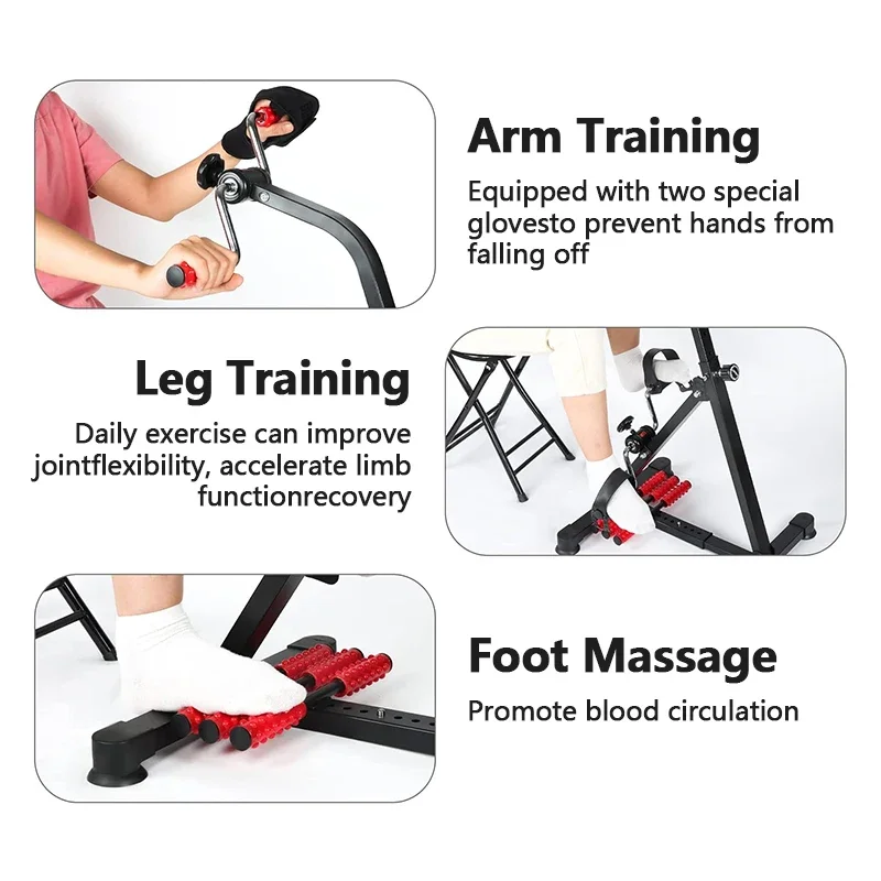 Pedal Exerciser Bike Hand Arm Leg Knee Hemiplegia Stroke Rehabilitation Recovery Exercise Training Equipment for Seniors Elderly