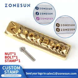 ZONESUN Custom Logo Leather Stamp Hot Brass Branding Iron Brand Heating On Wood Paper DIY Gift Personalized Stamping Mold