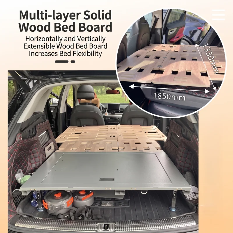 Outdoor SUV Aluminum Alloy Bed Self-driving Car Camping Adjustable Car Folding Bed Suitable for Car Trunk