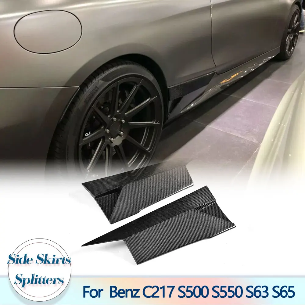 

Side Skirt Splitters Sticker for Mercedes-Benz C217 S500 S550 S63 S65 AMG 2015-2017 Carbon Fiber Side Door Skirts Splitter Cover