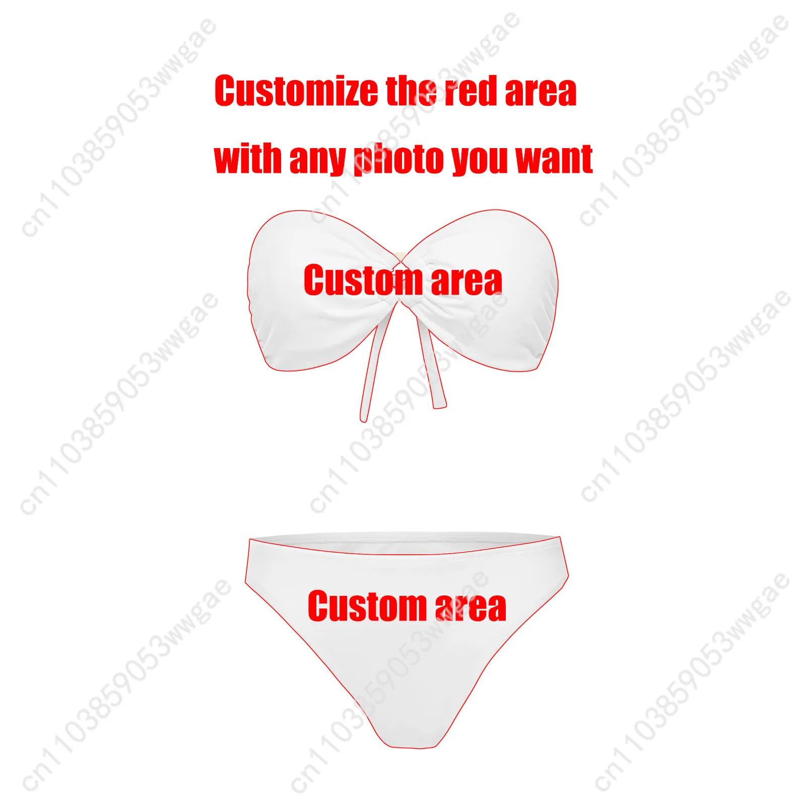 Ice Cream Strapless Swimsuit Womens Bathing Suit Personalized Fashion Swimwear Pool Party Beach Sexy Bikini Customized Beachwear