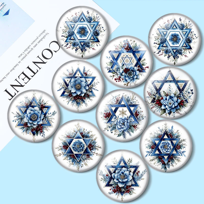 

Blue floral art 10pcs 12mm/18mm/20mm/25mm Round photo glass cabochon demo flat back Making findings