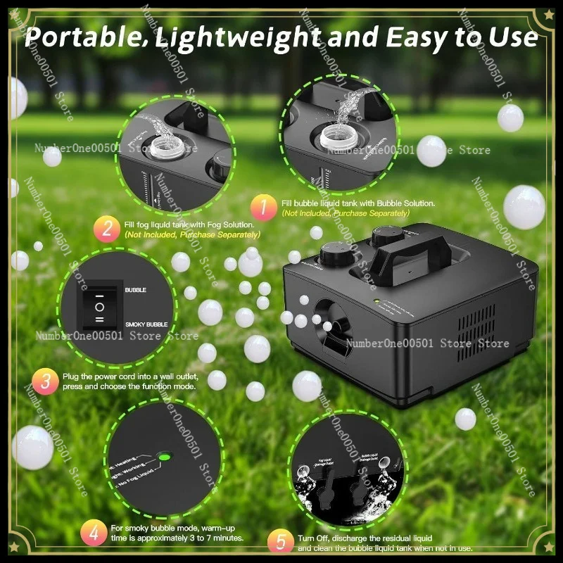 Smoke Bubble Machine New Remote Control Stage Wedding Commercial Holiday Gifts Three-in-one Automatic