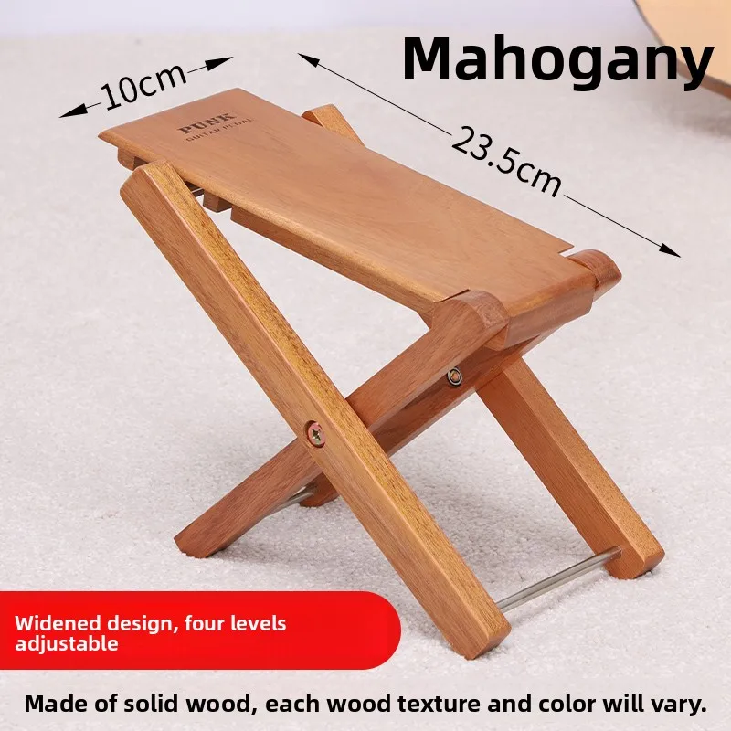 無垢材折りたたみ式ギターフットレスト、ミュージシャン向け調節可能なペダルスツール、省スペースフットスツール、クラシック楽器アクセサリー