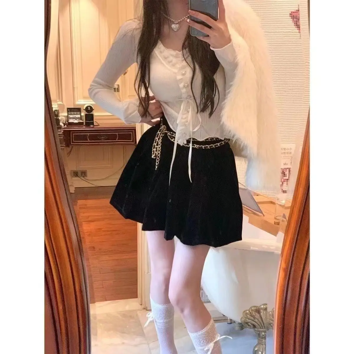 

Sweaters Jumpers Cardigans Womens Cardigan Woman Winter Fine Loose Checkered Pattern Fitted Grunge Alternative 90S Vintage Sweet