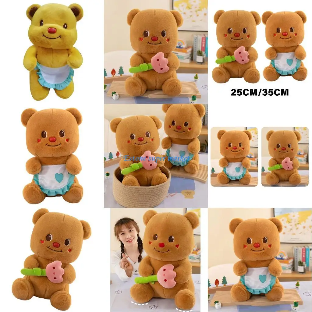 

090B Cartoon Animal Bear Hugging Doll Toddlers Present Comfort Toy Figure