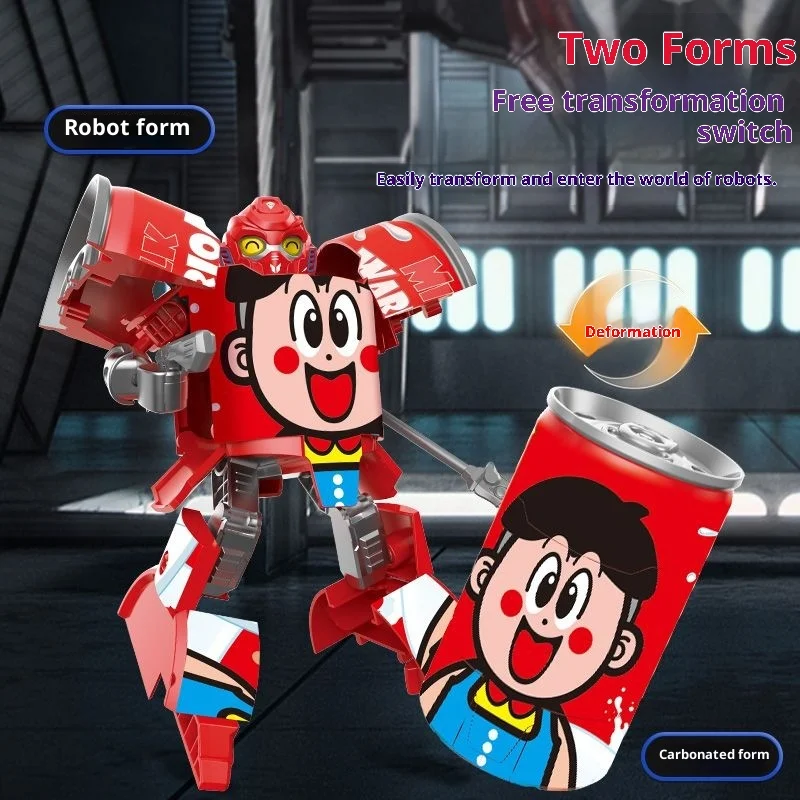 Il nuovo giocattolo trasformante per bambini Soda Warrior può una bevanda di Cola trasforma in un giocattolo educativo per ragazzi robot