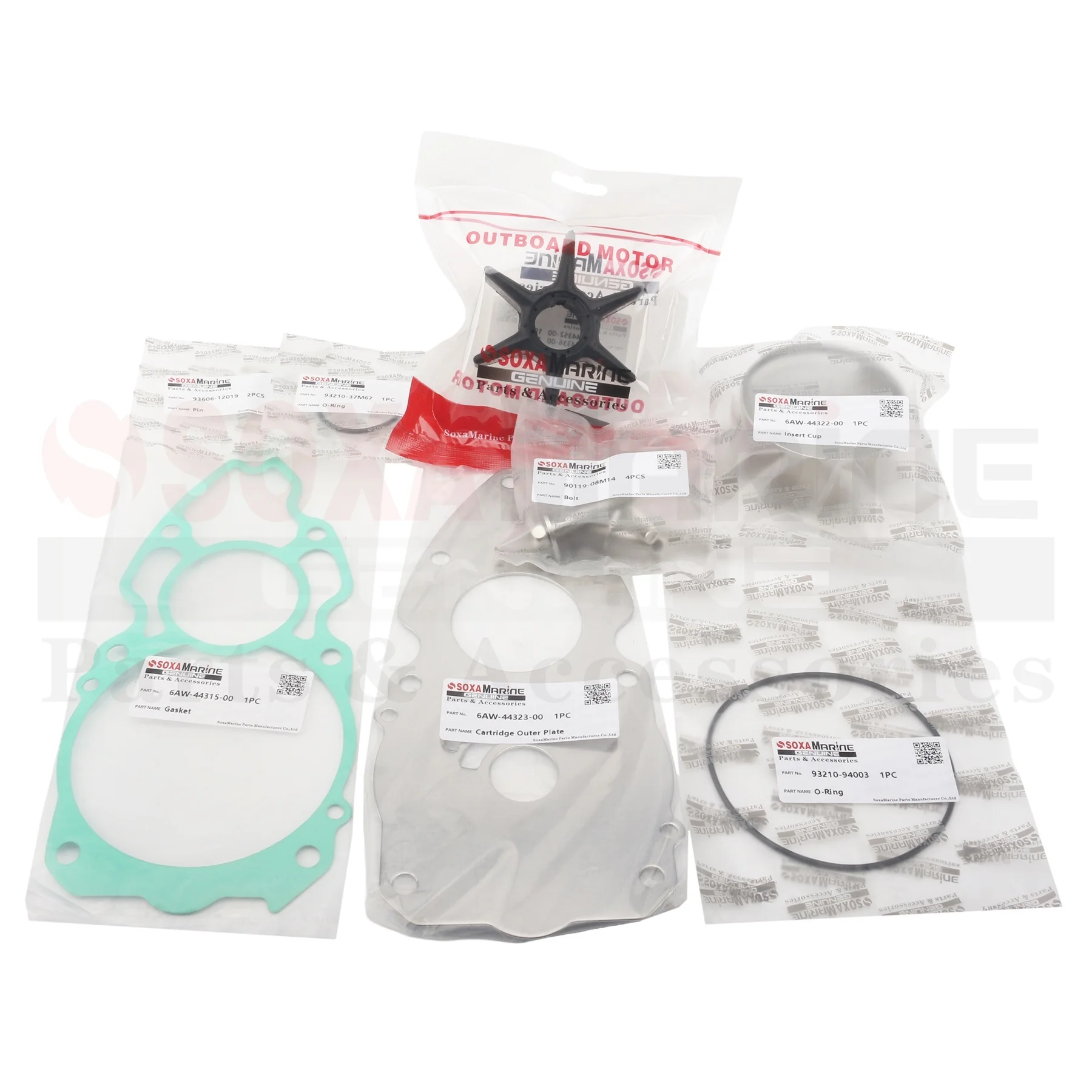 

Water Pump Impeller Rebuild Kit Fits for Yamaha Outboard 4 Stroke V8 300HP 350HP Engine Replaces 6AW-W0078-00 Sierra 18-3477